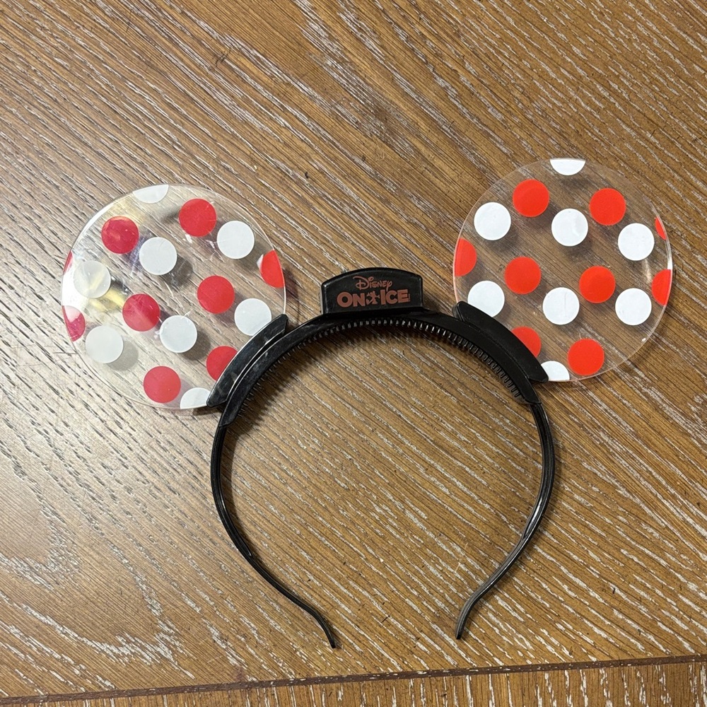 Disney on Ice Black Headband with Red and White Polka Dot Light Up Ears
